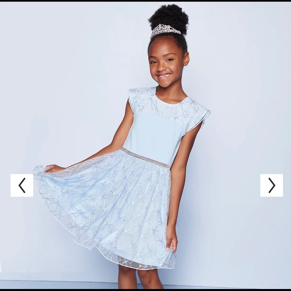 ♦️ NWT D-Signed Frozen 2 Floral Lace Skater Dress L - Picture 2 of 8